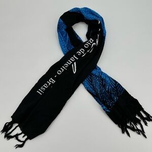 Besakin The Mother Temple of Bali Copacabana 100% Viscose Blue/Black Scarf/Wrap